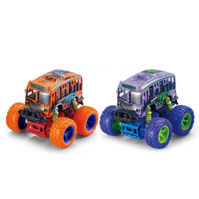 China Friction Toy Big Wheel Friction Monster Off The Road Die Cast School Bus Car Toy for sale