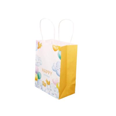 China Lovely Cartoon Disposable Gift Bag Handle Paper Gift Packaging Bag Customized Paper Organizer With Custom Logo for sale