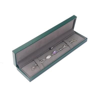 China High Quality Luxury Green Special Paper Case Gray Velvet Lining Jewelry Set Jewelry Packaging Display Jewelry Bracelet Box With Custom Logo for sale