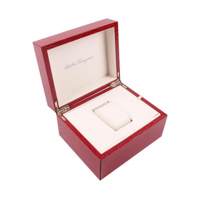 China Luxury Handmade Red Box Watches Organizer For Savings Watches Box Jewelry Showcase Storage Rack With Pillow High Quality for sale