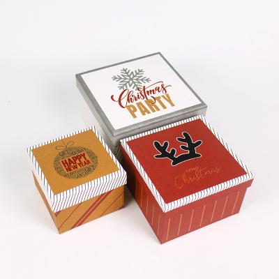 China New Modern Stylish Design Flat Pack Cardboard Nested Paper Box Christmas Gift Boxes With Lids for sale