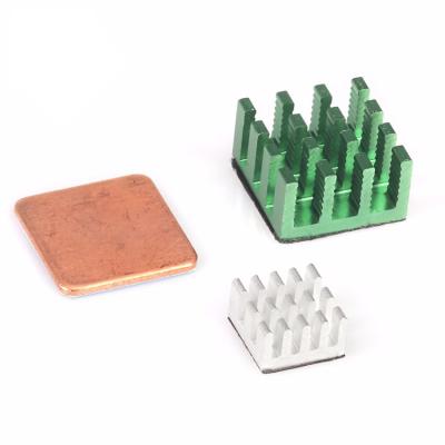 China Heatsink Aluminum + Copper 2 Heatsink Cooling Fin Heatsink 3 in 1 Kit Accessories for Raspberry Pi 3 for sale