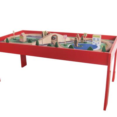 China High quality diy wooden workbench sound playtable red for sale