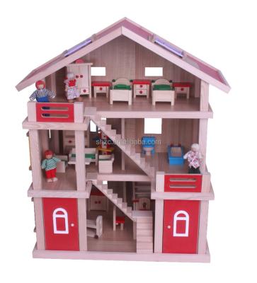 China Gift Play Wooden Dollhouse, Three Wooden Floors Best-Selling Product Dollhouse for sale