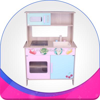 China Preschool Kids Play Kitchen Set Wholesale Wooden Sets , Wooden Toy Kitchen With Drawing for sale