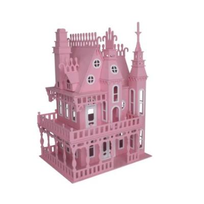 China Eco-friendly Pink Wooden Pretend Princess Castle for sale