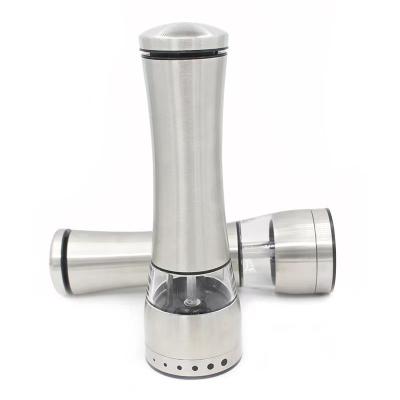 China Sustainable Electric Stainless Steel Pepper Grinder Adjustable Salt Mill Automatic Grinder for sale