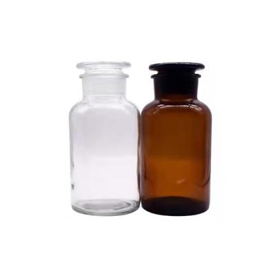 China 30ml 60ml 125ml 250ml 500ml 1000ml Clear Amber Wide Mouth Reagent Bottle Medicine Bottle for sale