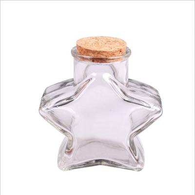 China Star Shape Household Products Christmas Wedding Gift Decorative Pudding Jam Glass Jar With Cork for sale