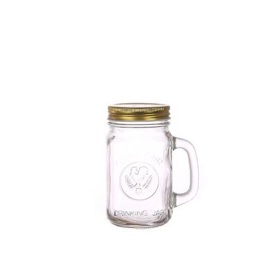 China High Quality Wholesale Hot Selling Product 16oz Custom Juice Glass Jar Beverage With Handle for sale