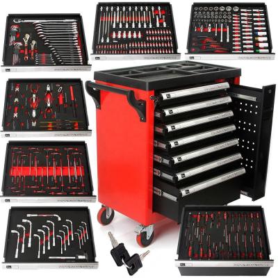 China Professional Workplace Storage 298pcs Tool Trolley Cabinet with Household Workshop Tools and Tools for sale