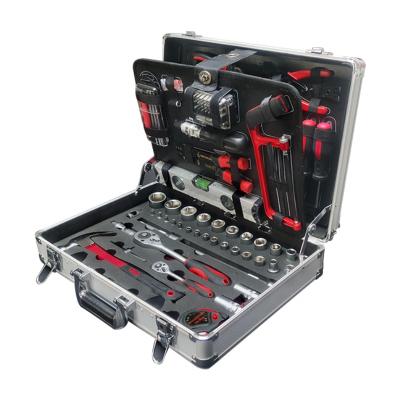 China Household/Workshop Repair 122PCS Aluminum Box With Tools Auto Repair Tool Kit Repair Tool Kit for sale