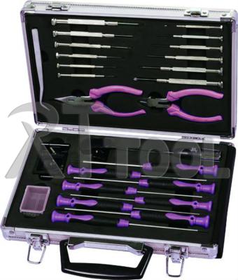 China Workshop / Household Aluminum Repair RTTOOL 26Pcs Hardware Case Machanic Tool Kit Set for sale