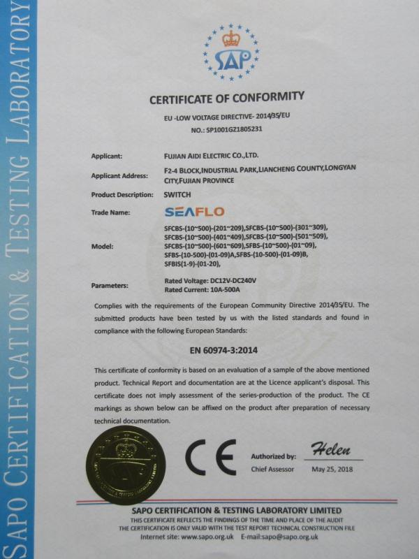 CE - Fujian Aidi Electric Co., Ltd.