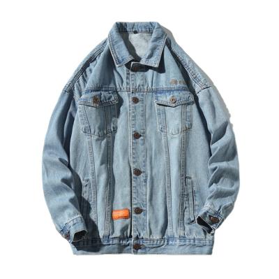 China Spring European and American men's fashion personality solid color cardigan denim jacket QUICK DRY for sale