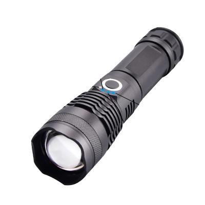 China 2021 Outdoor Activity Hot Sale Ipx4 P50 High Power Zoomable Black Waterproof Emergency Flashlight Fire For Camping for sale