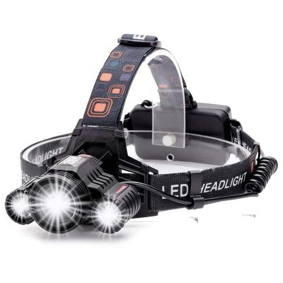 China 3 x XM-L T6 Convenient High Power LED Headlamp 5000 Lumens 3 x XM-L T6 Headlamp 3T6 Torch Light Flashlight for sale