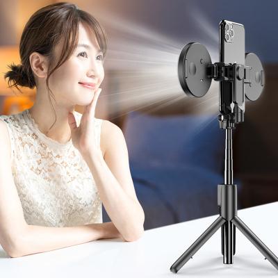 China Hot Selling Wireless Adjustable Lighting Selfie Stick Led Ring Light Foldable Tripod Monopod Live Tripod for sale