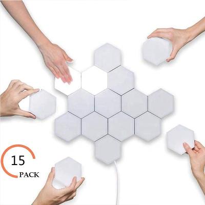 China Brightenlux Responsive Wholesale 6pack Decoration Touch Hexagon Rechargeable Led Touch Light, DIY Honeycomb Led Quantum Modular Touch Light for sale