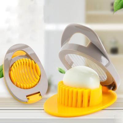 China Sustainable Price Favorable Handheld Non Electric Cutter Stainless Steel Single Egg Slicer Gray for sale