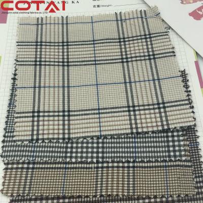 China Wind Resistant Ditch 98% Polyester 2% Rayon Spandex Plaid T/R Fabric Wrinkle And Wind Resistant Suit In Factory Stock Supply for sale