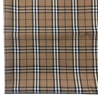 China Wicking 260gsm 2%spandex 98%polyester all season classic khaki English check style shirt dress coat fabric for sale