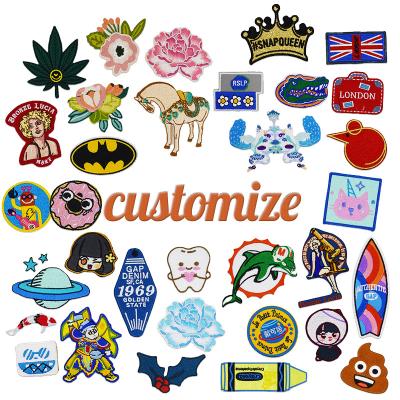 China Other Factory Wholesale Custom Embroidered Badges Iron On Clothing Patches for sale