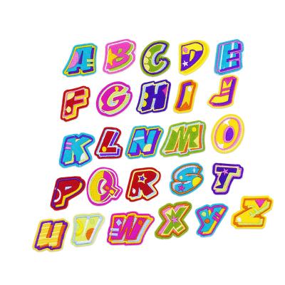 China Other Cute Colorful English Alphabet Letter Applique Iron On A-Z Letters Patch For Clothing Badge Paste For Clothes Bag Shoes for sale