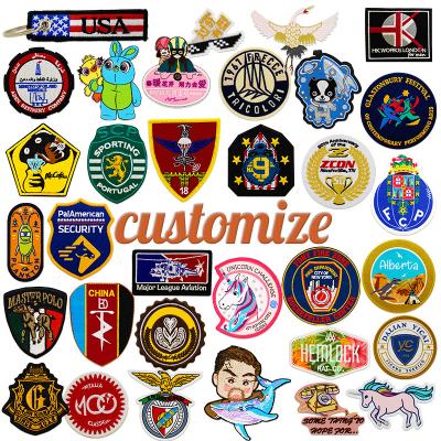 China Other Custom Brand Logo Embroidery Patch For Apparel Iron On Applique Fabric Badge DIY Apparel Accessories for sale