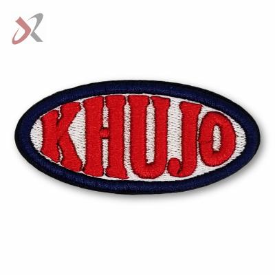 China custom 3D name tags punk rock embroidered patch iron on hook backing 3D embroidery patch for sale