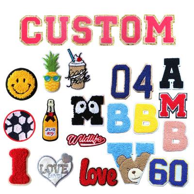 China Cute Little Embroidered Towel Viable Embroidery Iron On Patches For Apparel DIY Strips Custom Clothes Patchwork Stickers Badges for sale