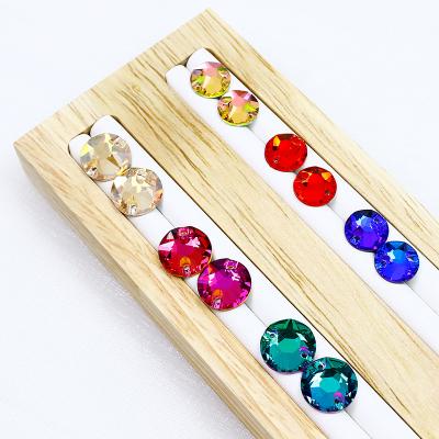 China Pointback Junjiao Sew On Crystal Stone Glass Rhinestones Multi Shaped Round Glass Stone Colors Rhinestones For Fabric Clothes for sale