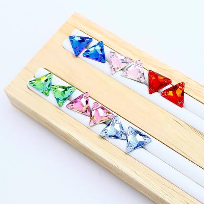 China Factory Price Pointback Junjiao K9 Crystal Triangle Sew-on Stone Flat Back Glass Rhinestone For Garment Bags Shoes Accessories for sale