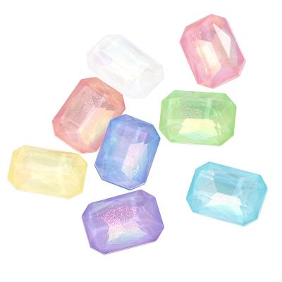 China Fancy Crystal Rhinestone Nail Decoration Accessories Pointback Stone Junjiao Aurora Mocha Rectangle Octagonal Pointed for sale