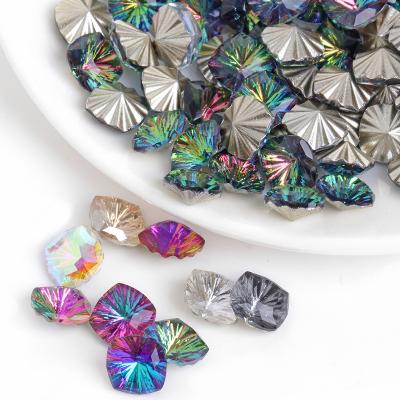 China Square Fancy Pointback Crystal Stone Rhinestone Nail Art Pointback Firework Cushion Stone Junjiao Millennials for sale