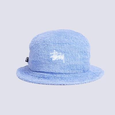 China COMMON Customize Light Blue Embroidered Graffiti Terry Towel Bucket Hat Fashion Custom Logo For Women for sale