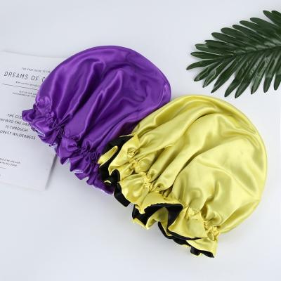 China Headwear Factory Price Wholesale Double Layer Silk Sleep Hair Hoods With Custom Logo Satin Hoods for sale