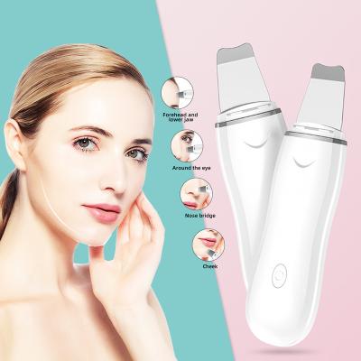 China Portable Private Label Beauty Personal Care DEEP CLEANSING Vibrating Facial Massage Peeling Skin Spatulas Ultrasonic Face Scrubber for sale