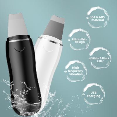 China Portable Private Label Beauty Personal Care DEEP CLEANSING Vibrating Facial Massage Peeling Skin Spatulas Ultrasonic Face Scrubber for sale