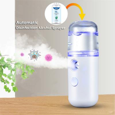 China Convenient Portable Nano Facial Steamer Electric Rechargeable Automated Facial Skin Spray Moisturizer Makeup Mist Sprayer for sale