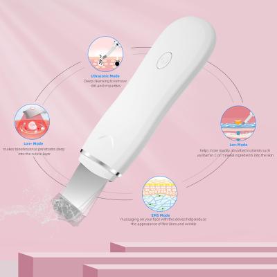 China New Fashion DEEP CLEANSING Deep Cleansing Ultrasonic Facial Skin Scrubber Machine Remover Facial Rubbing Facial Scrubber for sale