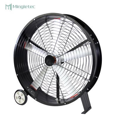 China Hotels Commercial High Power Rolling Gym Greenhouse Floor Stand Ventilation Mobile Exhaust Drum Fan for sale