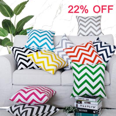 China Simple Modern Vintage Cotton Canvas Chevron Style Canvas Zigzag Printing Decorative Sofa Cushion Cover Throw Pillow Case HT-CCPC-01A for sale