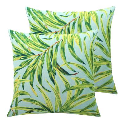 China Wholesale Custom Print Tropical Leaf Digital Printed Decoration Cushion Cover 60*60 Custom Home Decorative Pillow Covers for sale