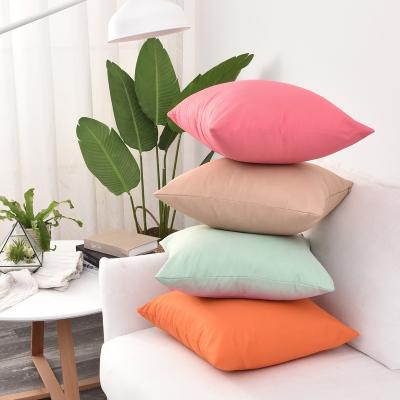 China Ins Style Waterproof Fancy Waterproof Plain Dyed White Indoor Home Decorative Square Sofa Cushion Solid Outdoor Cover HT-PTWDC-A for sale