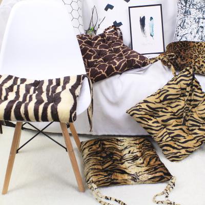 China Custom Hot Europe Shape Square Or Rectangle Short Plush Leopard Cushion Print For Sofa Chair Seat for sale