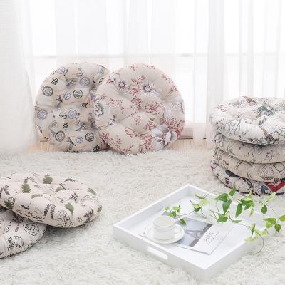 China PORTABLE Custom Size Round Cushion Seat Chair Floral Printed Polyester Canvas Cotton Material for sale