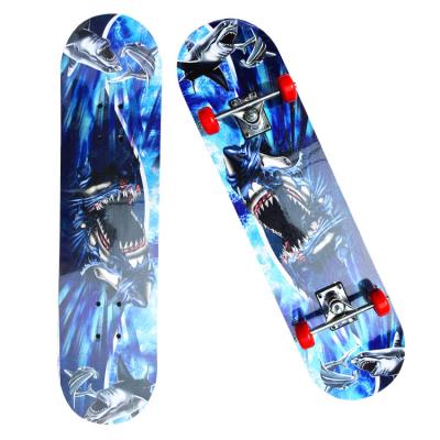 China Outdoor Activities 28 Inch Aluminum Light Skate Board Double Kick Truck Skateboard For Ages 6~12 for sale