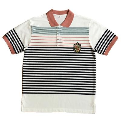 China Breathable 40s Stripe Auto Jacquard with spandex/cotton/spandex/jacquard/knitted/fabric/men/boy/girl/women/lady/dress/garment/polo/T-shirt for sale