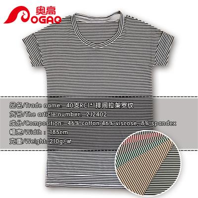 China Viable 40s driver stripe rb with spandex/cotton/spandex/rib/knitted/fabric/men/boy/girl/women/lady/dress/clothing/polo/T-shirt for sale